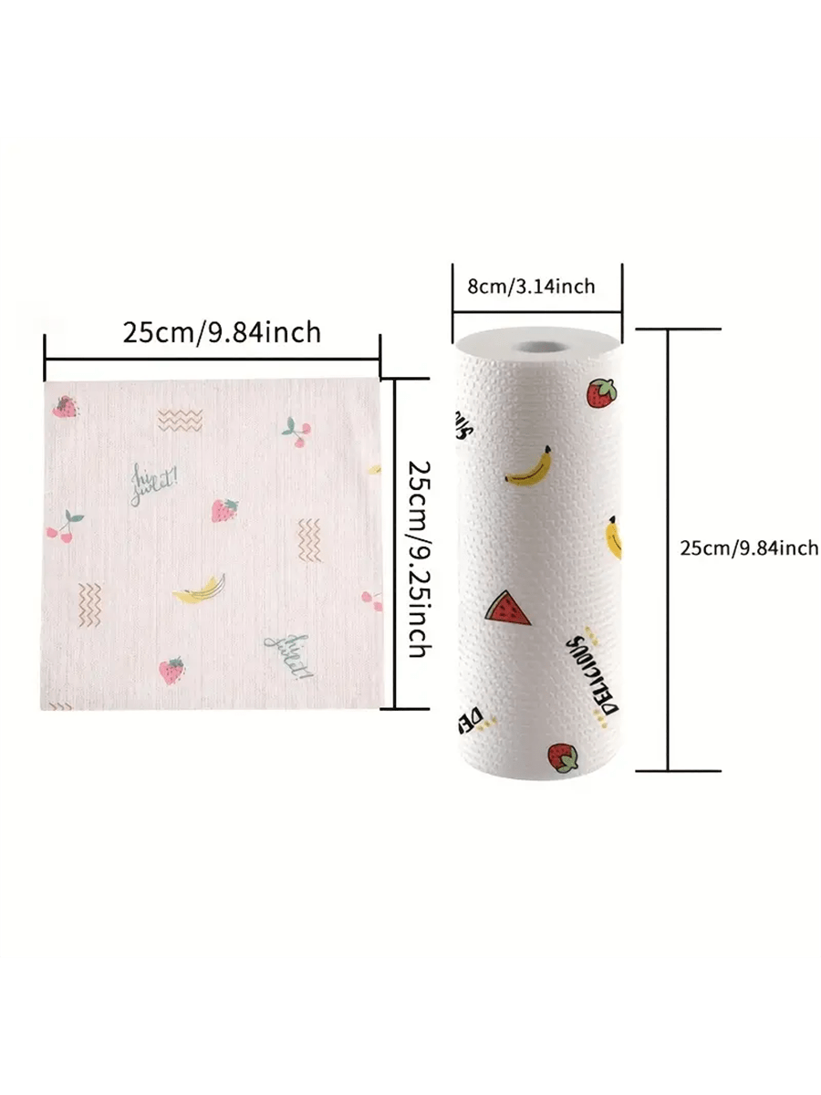 50pcs/Roll, Slouchy Rag, Dry And Wet Dual-Use Household Cleaning Rag For Window Car Glass Tableware Pans And Pots, Disposable Dishwashing Towel, Absorbent Non-Stick Oil Scouring Pads, Kitchen Supplies, Cleaning Tools(Random Style) Camping