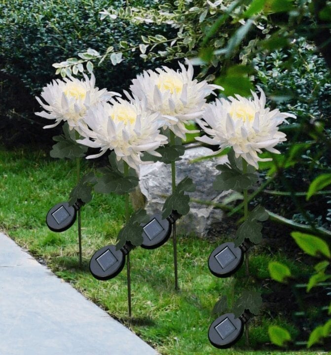 LED de estaca de jardín solar de crisantemo de 30