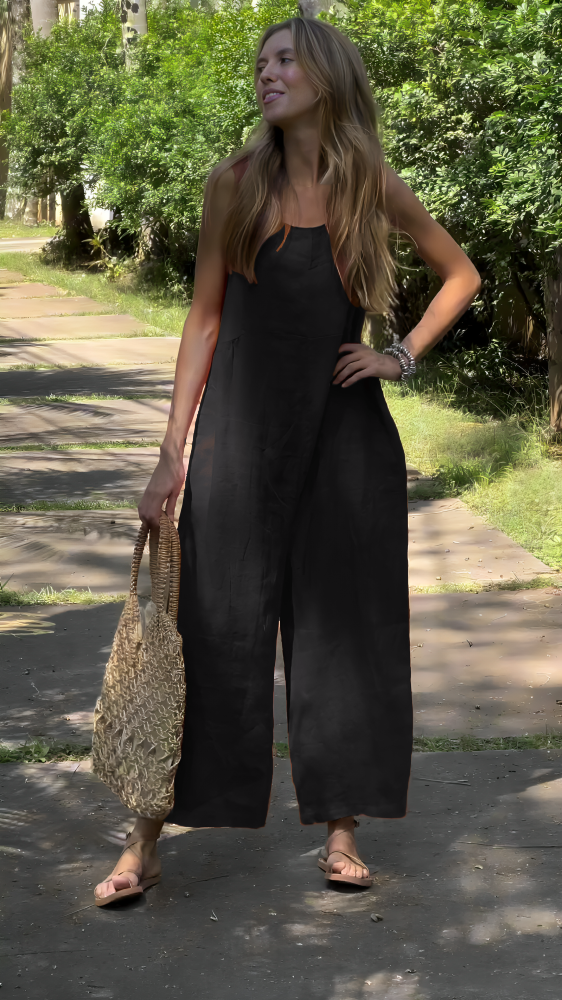 Solid Linen Jumpsuit