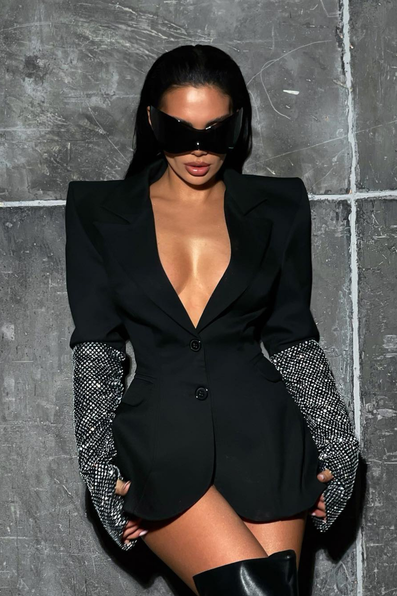 Rosalie Suit Mini Dress In Black