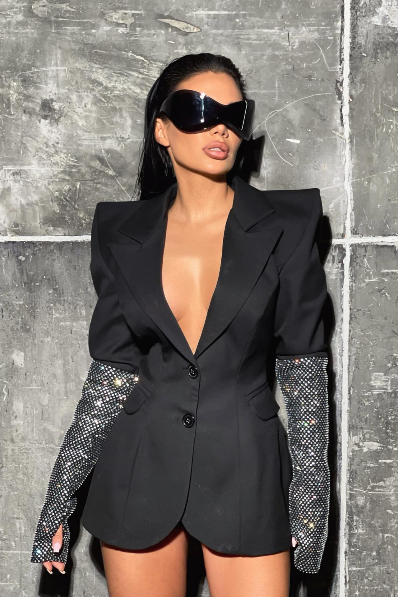 Rosalie Suit Mini Dress In Black