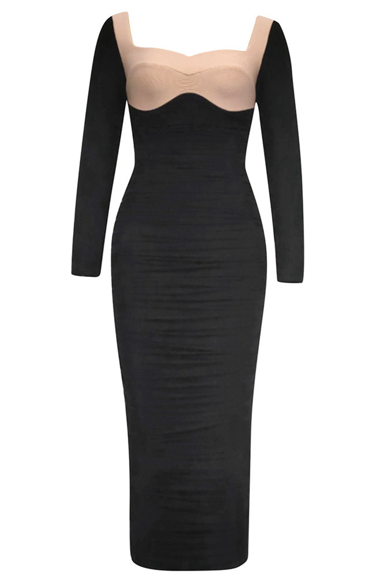 Ada Long Sleeve Bandage Dress In Black