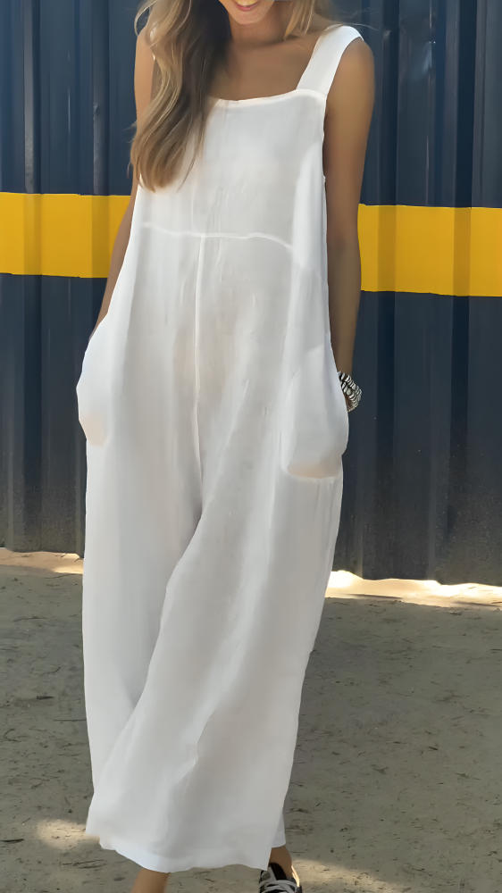 Solid Linen Jumpsuit