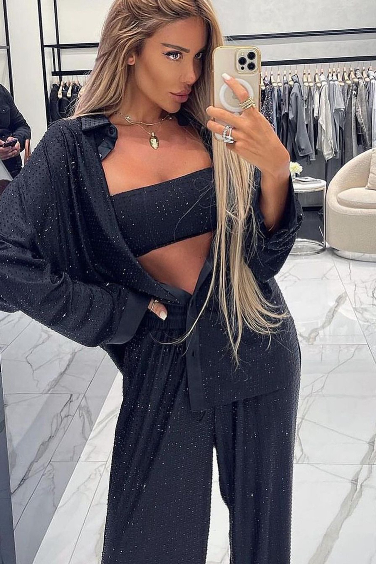 Sequined Three Pieces Set