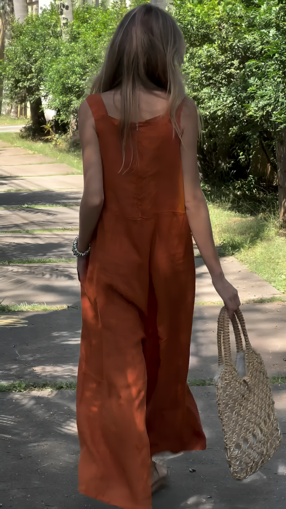 Solid Linen Jumpsuit