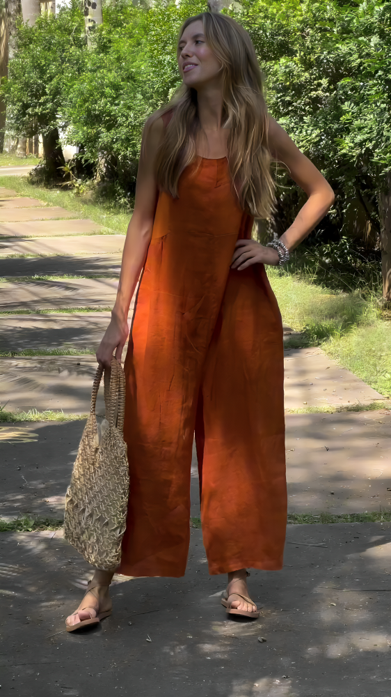 Solid Linen Jumpsuit