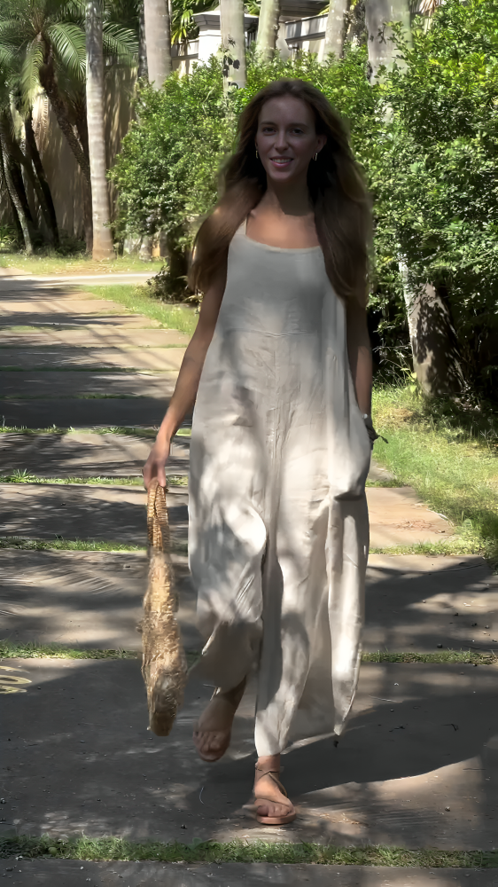 Solid Linen Jumpsuit