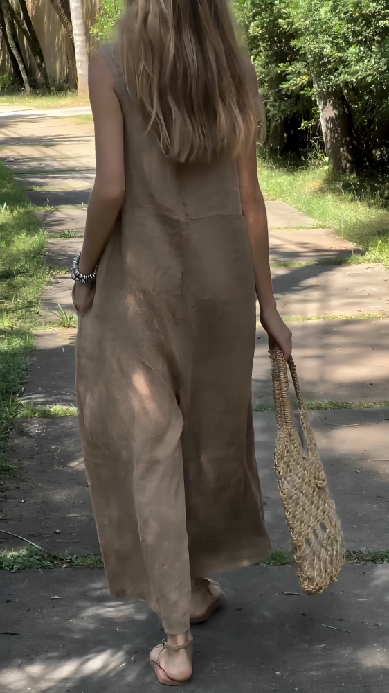 Solid Linen Jumpsuit