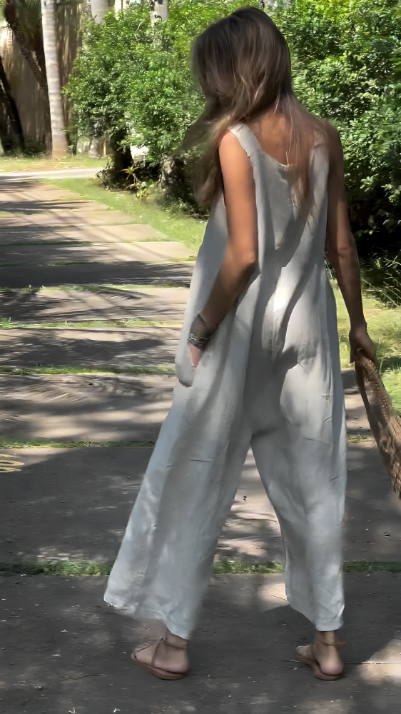 Solid Linen Jumpsuit