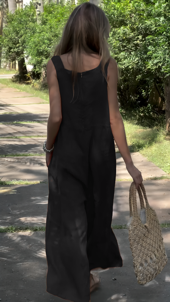 Solid Linen Jumpsuit