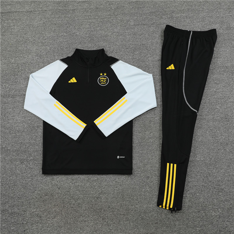 Algeria 23-24 Kids Long Sleeve Training Set Black and White
