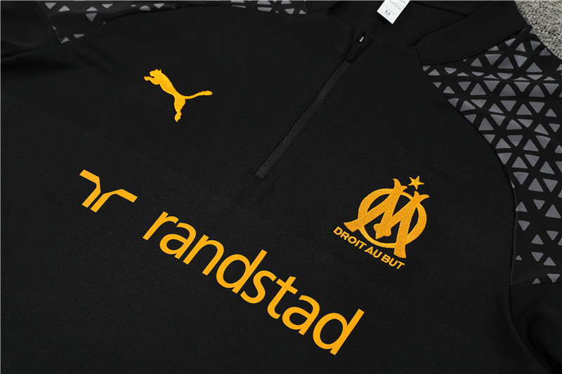 Marseille 23-24 Long Sleeve Training Set -Black and Yellow