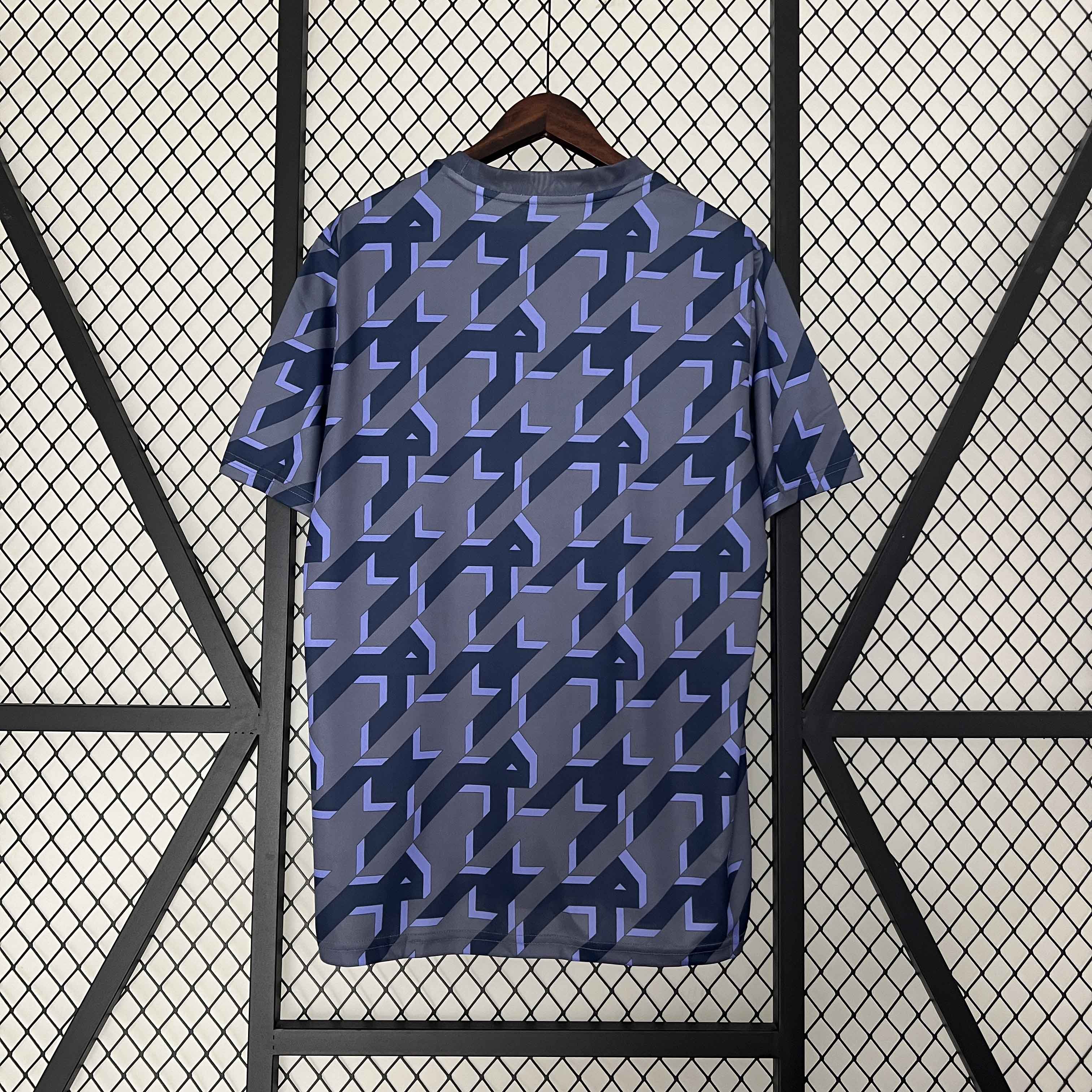Real Madrid 23-24 Houndstooth Pattern Pre-match Jersey - Fans Version