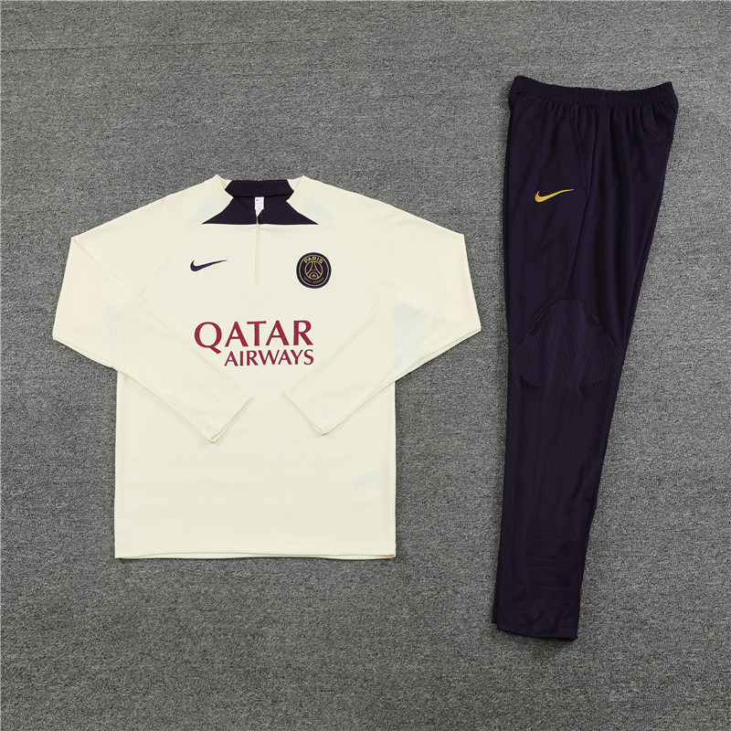 Paris Saint-Germain PSG 23-24 Long Sleeve Training Set -Creamy White