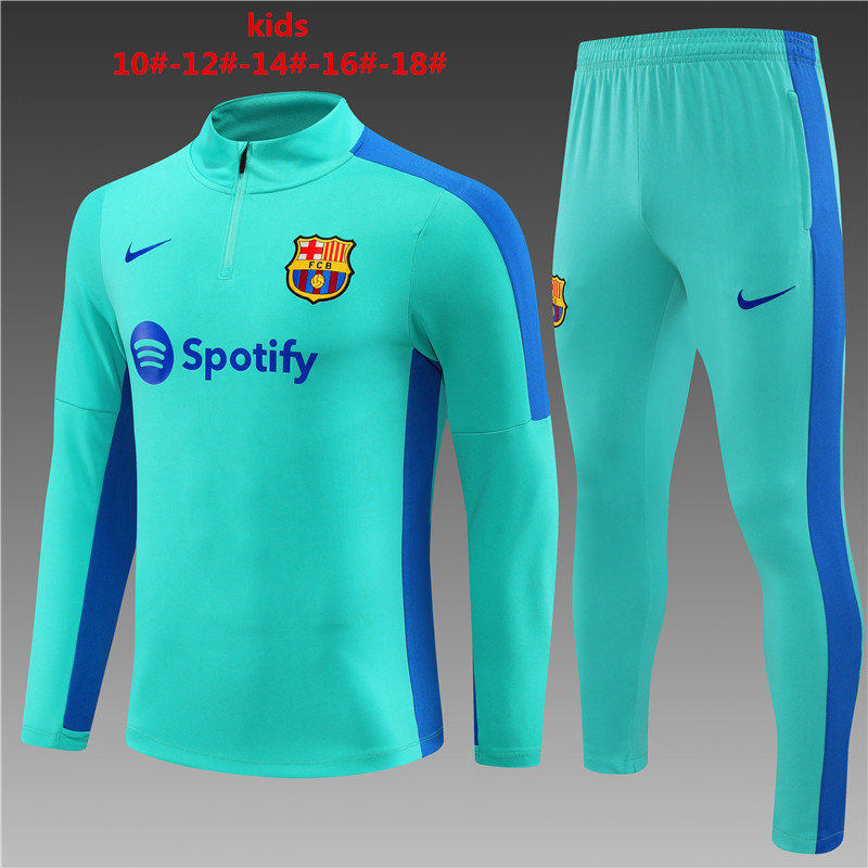 B.A.R.S.A 23-24 Kids Long Sleeve Training Set Lake Blue and Royal Blue