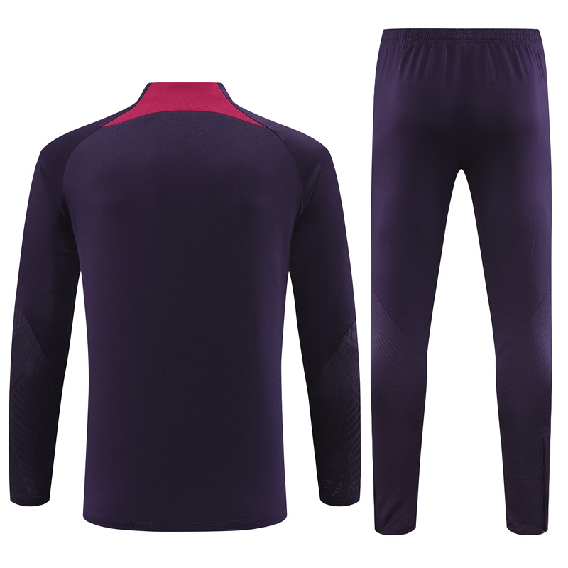 Paris Saint-Germain PSG 23-24 Kids Long Sleeve Training Set Blue -Purple