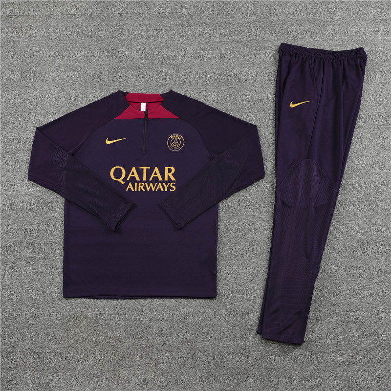 Paris Saint-Germain PSG 23-24 Kids Long Sleeve Training Set Blue -Purple