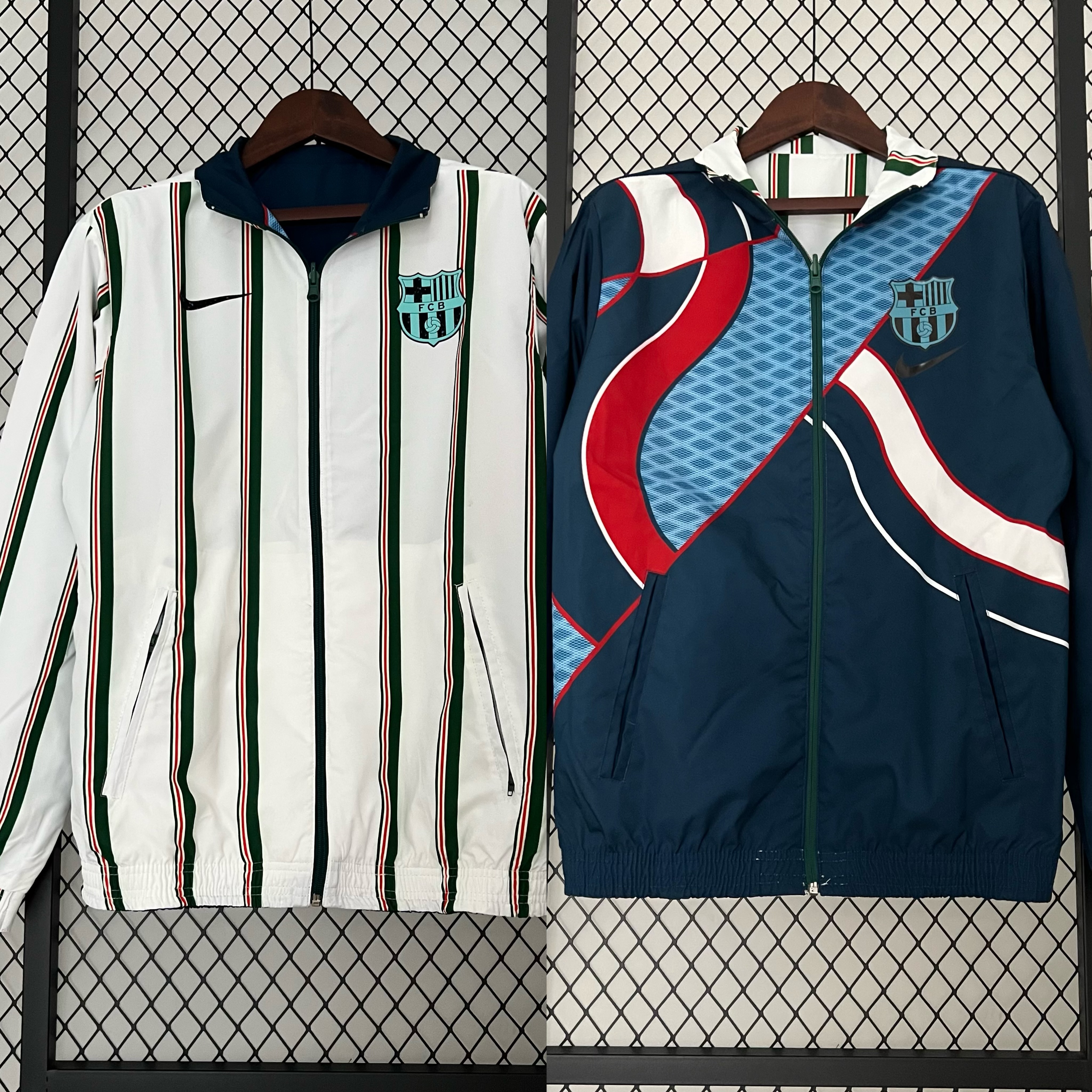 B.A.R.S.A 23-24 Player Reversible Windbreaker - White & Blue