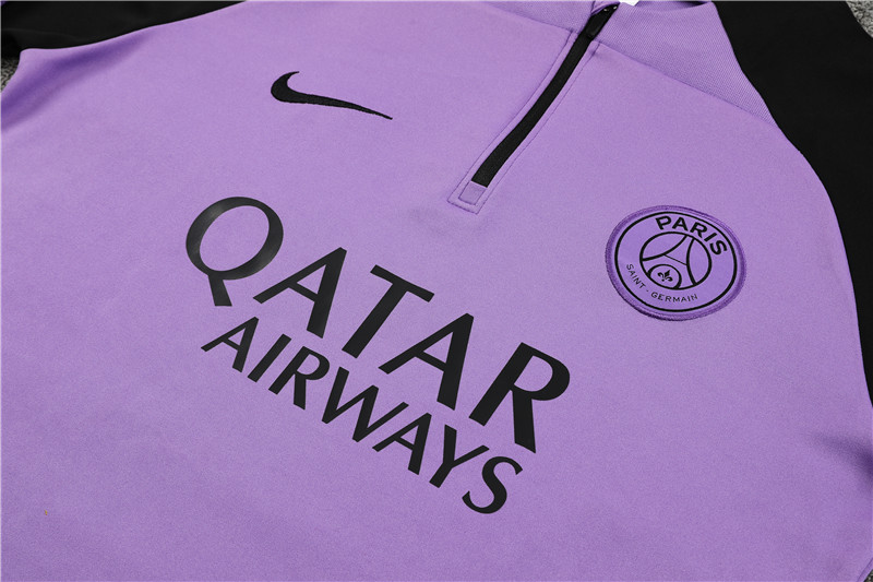 Paris Saint-Germain PSG 23-24 Kids Long Sleeve Training Set Purple