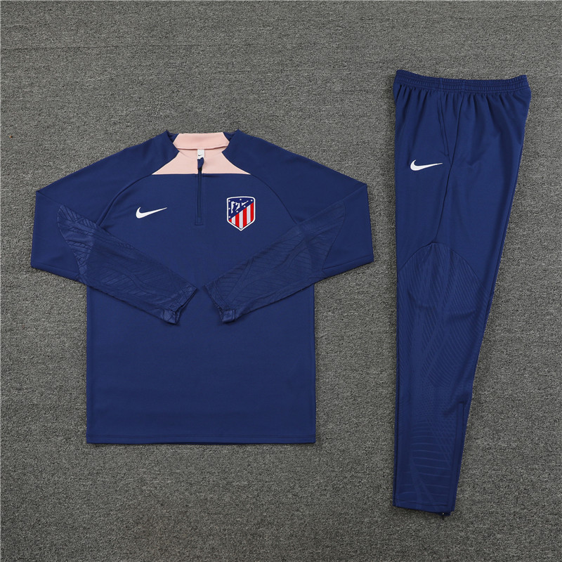Atletico Madrid 23-24 Kids Long Sleeve Training Set Royal Blue