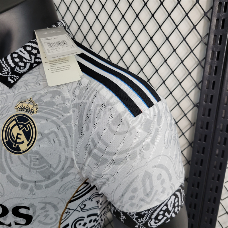 Real Madrid 23-24 White Black Jersey - Player Version