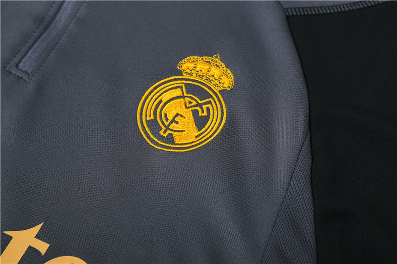 Real Madrid 23-24 Kids Long Sleeve Training Set Dark Grey