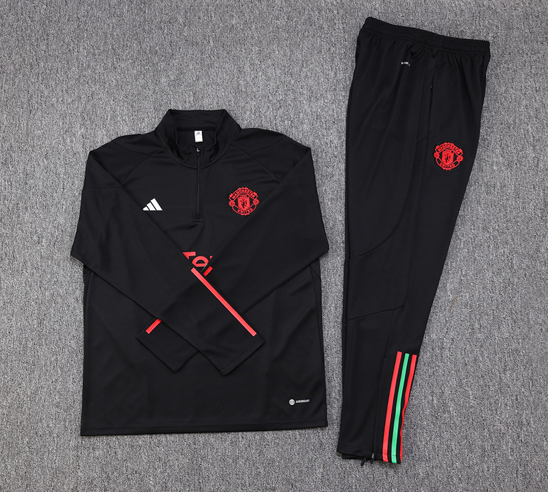 Manchester United 23-24 Long Sleeve Training Set -Black and Red