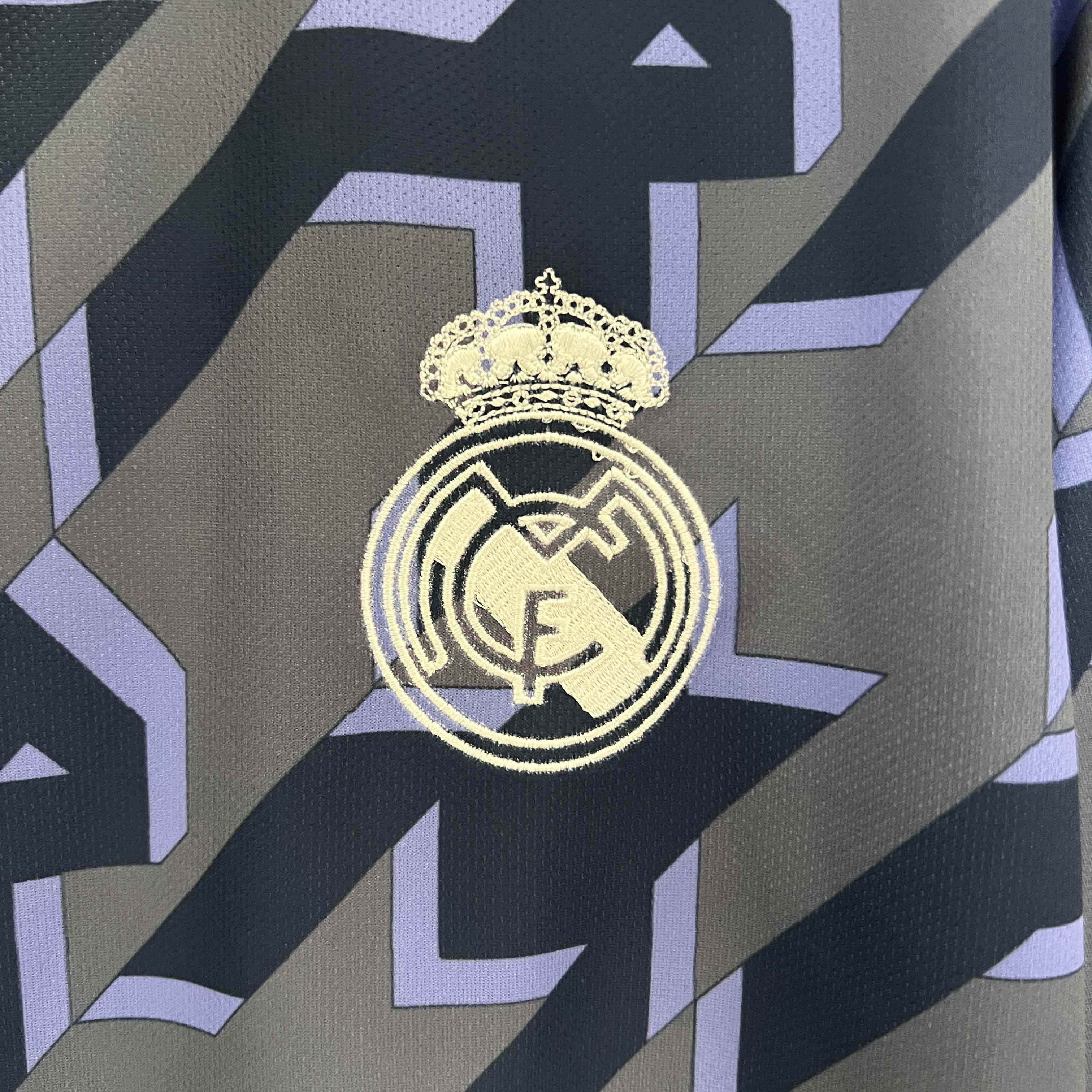 Real Madrid 23-24 Houndstooth Pattern Pre-match Jersey - Fans Version