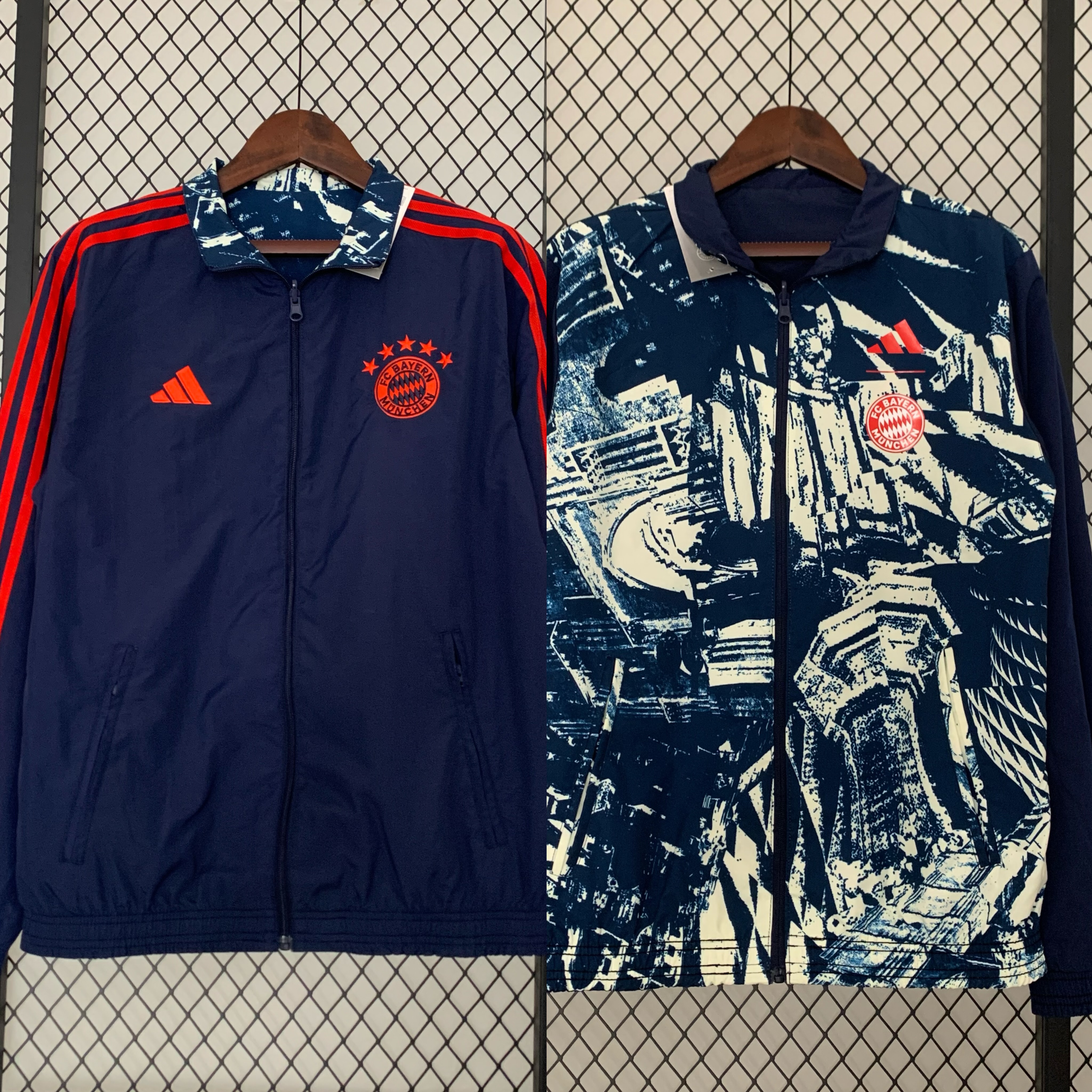 Bayern Munich 23-24 Double Sided Windbreaker - Deep Blue