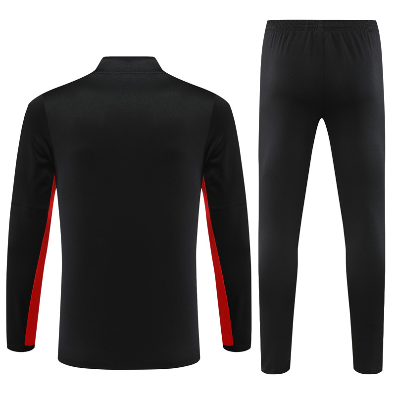 Paris Saint-Germain PSG 23-24 Kids Long Sleeve Training Set Black and Red
