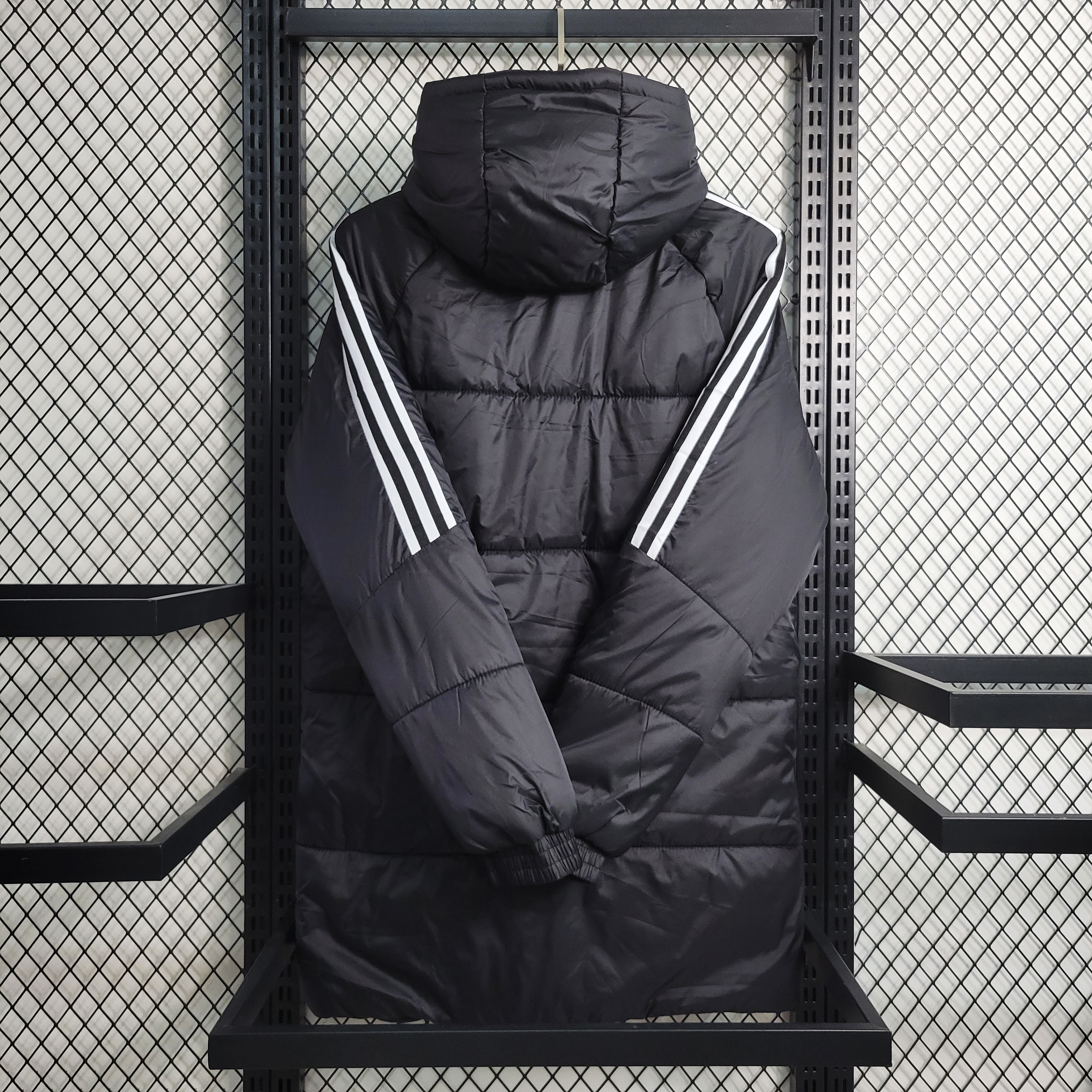 Real Madrid 23-24 Men's Hooded Thermal Cotton Jacket - Black