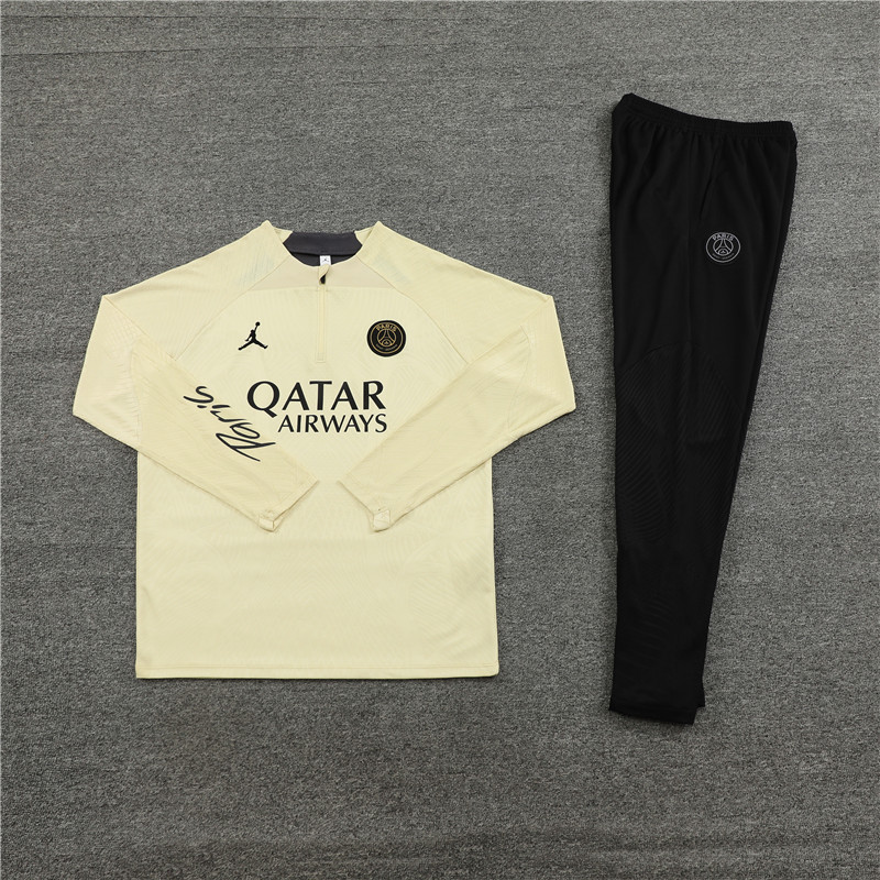 Paris Saint-Germain PSG 23-24 Kids Long Sleeve Training Set Beige