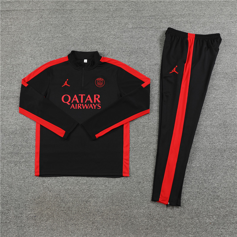Paris Saint-Germain PSG 23-24 Long Sleeve Training Set -Black and Red