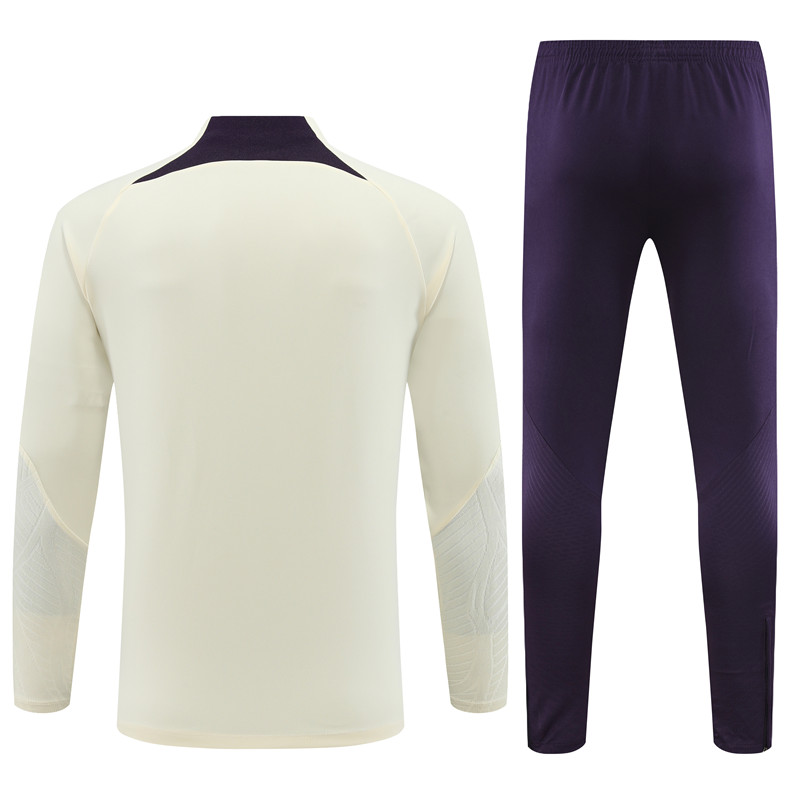 Paris Saint-Germain PSG 23-24 Kids Long Sleeve Training Set Creamy White