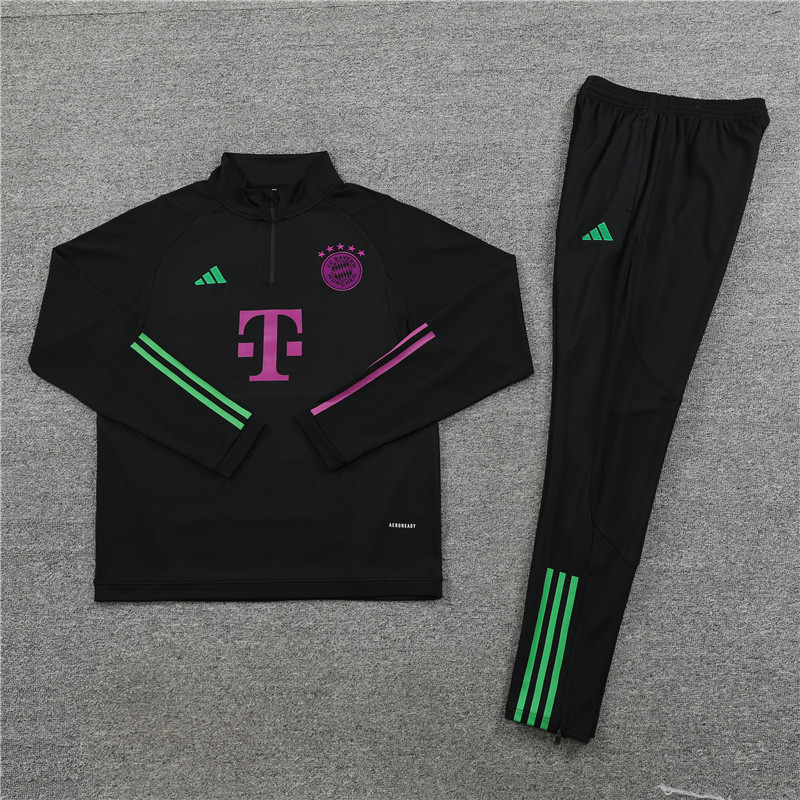 Bayern Munich 23-24 Long Sleeve Training Set -Black and Purple