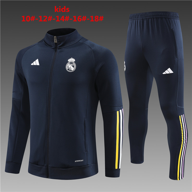 Real Madrid 23-24 Kids Jacket Training Tracksuit - Royal Blue