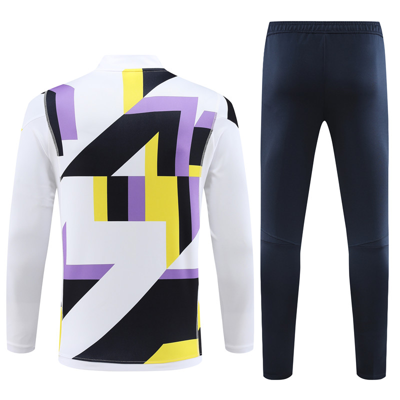 Real Madrid 23-24 Kids Long Sleeve Training Set White and Black